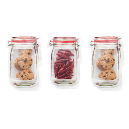 Small Jar Design Ziplock Food Storage Bags (Set of 4) by HitMyNeed