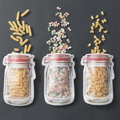 Small Jar Design Ziplock Food Storage Bags (Set of 4) by HitMyNeed