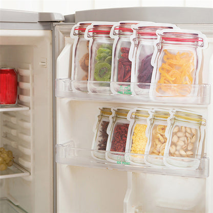 Small Jar Design Ziplock Food Storage Bags (Set of 4) by HitMyNeed