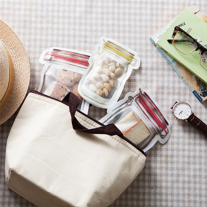 Small Jar Design Ziplock Food Storage Bags (Set of 4) by HitMyNeed