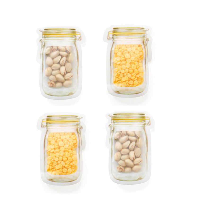 Small Jar Design Ziplock Food Storage Bags (Set of 4) by HitMyNeed