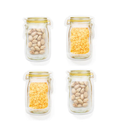 Small Jar Design Ziplock Food Storage Bags (Set of 4) by HitMyNeed