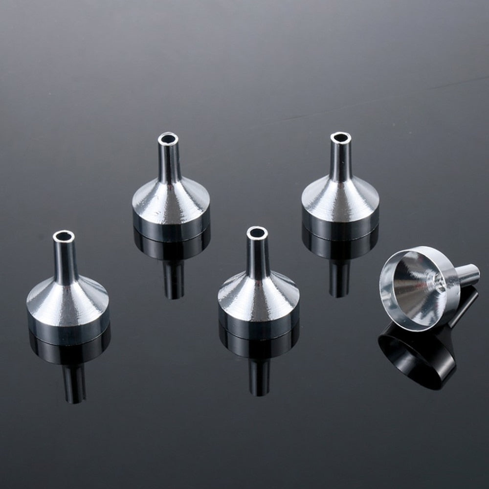 Small Metal Funnels for Mini Bottles (Set of 5) by HitMyNeed
