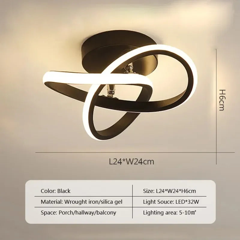 Small Modern LED Ceiling Light with 2 Rings b-black stepless-dimming-rc by HitMyNeed