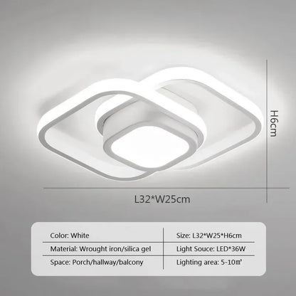 Small Modern LED Ceiling Light with 2 Rings c-white stepless-dimming-rc by HitMyNeed
