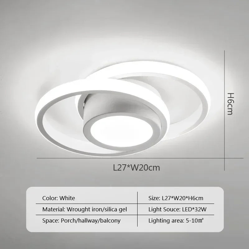 Small Modern LED Ceiling Light with 2 Rings d-white stepless-dimming-rc by HitMyNeed