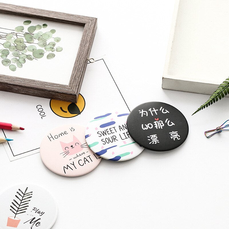 Small Round Portable Mirror, 7 cm by HitMyNeed