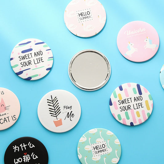 Small Round Portable Mirror for Purse or Pocket by HitMyNeed