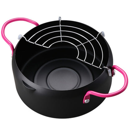 Small Steel Deep Frying Pot with Strainer, 18cm by HitMyNeed