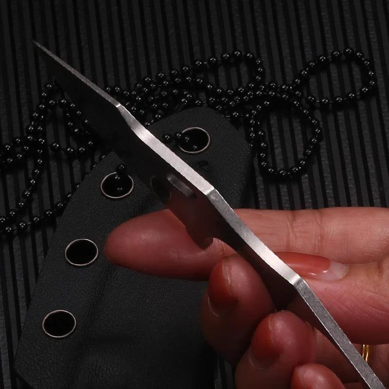 Small Tactical Fixed Blade Necklace Knife EDC by HitMyNeed