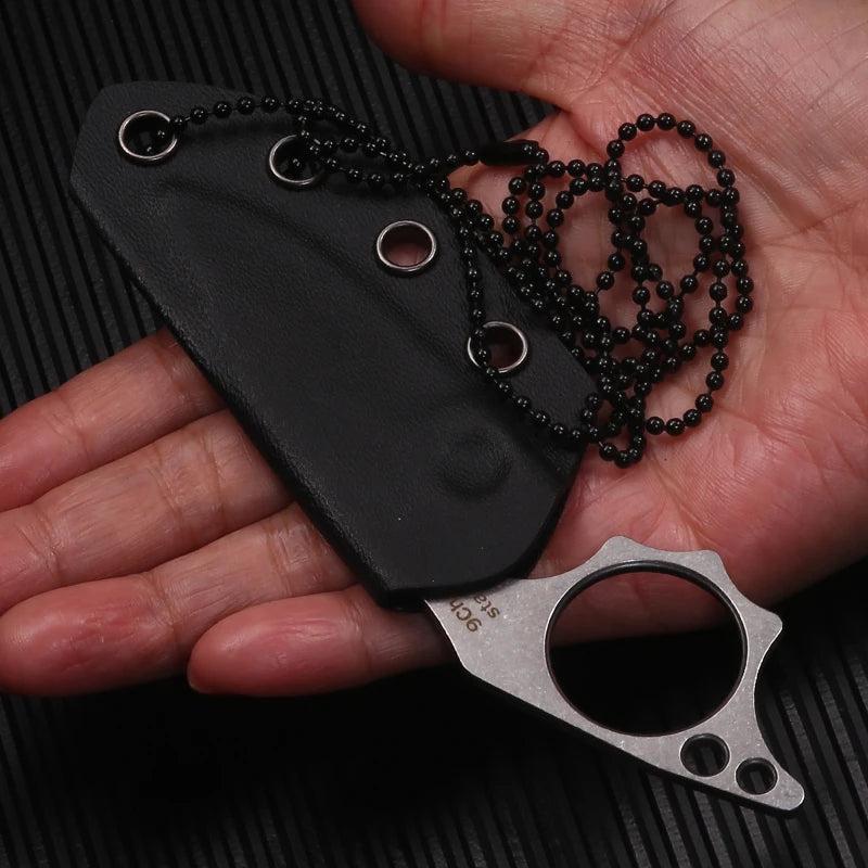 Small Tactical Fixed Blade Necklace Knife EDC by HitMyNeed