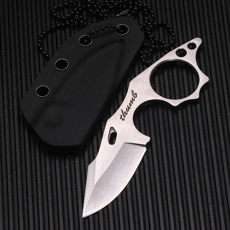 Small Tactical Fixed Blade Necklace Knife EDC white by HitMyNeed