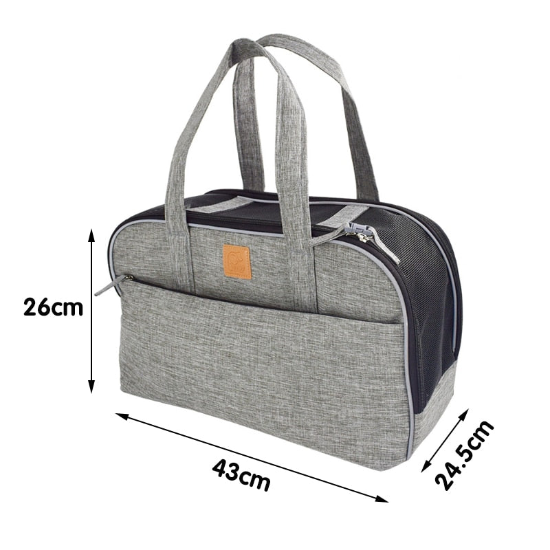 Small Travel Pet Carrier Bag with Fleece Mat by HitMyNeed