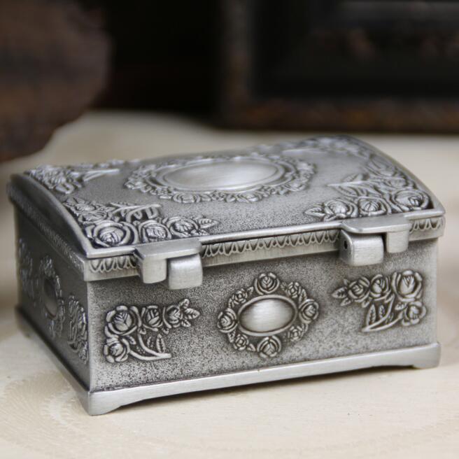 Small Vintage Jewelry Box Zinc Alloy Case by HitMyNeed