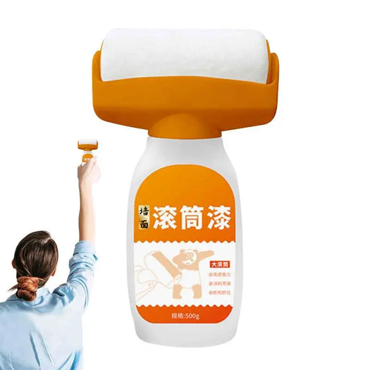 Small Wall Repair Roller Brush with Built‑In Paint gray by HitMyNeed