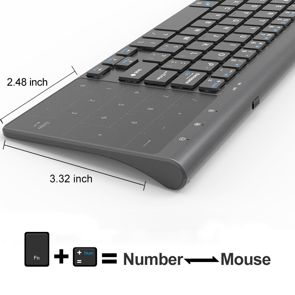 Small Wireless Keyboard with Numeric Touchpad by HitMyNeed
