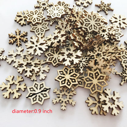 Small Wooden Snowflakes for DIY Crafts (50 Pack) by HitMyNeed