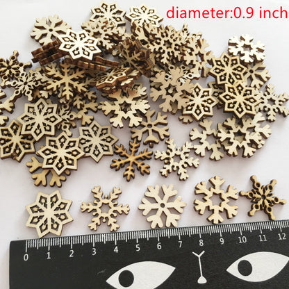 Small Wooden Snowflakes for DIY Crafts (50 Pack) by HitMyNeed