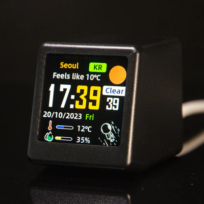 Smalltv-Ultra Smart WiFi Weather Station Clock black by HitMyNeed