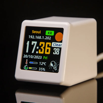 Smalltv-Ultra Smart WiFi Weather Station Clock white by HitMyNeed