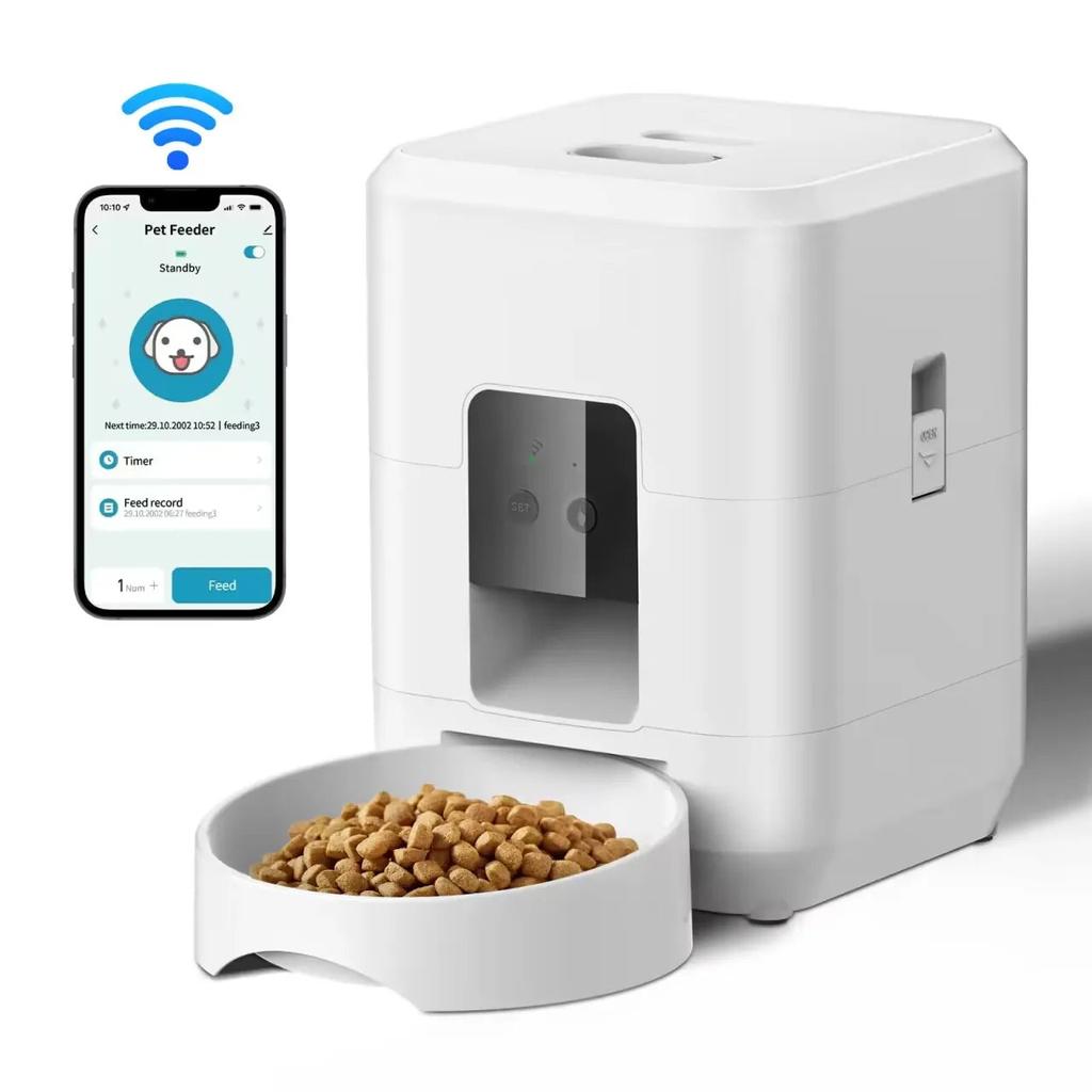Smart Automatic Pet Feeder with Timed Slow Feeding white-wifi-feeder by HitMyNeed