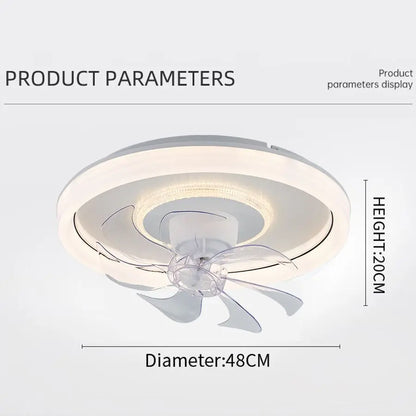 Smart Ceiling Fan with Lights & Remote, Retractable 48cm by HitMyNeed