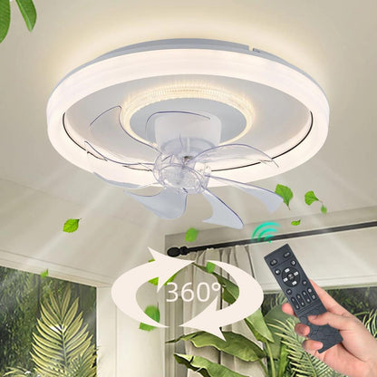 Smart Ceiling Fan with Lights & Remote, Retractable 48cm by HitMyNeed