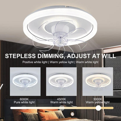 Smart Ceiling Fan with Lights & Remote, Retractable 48cm by HitMyNeed