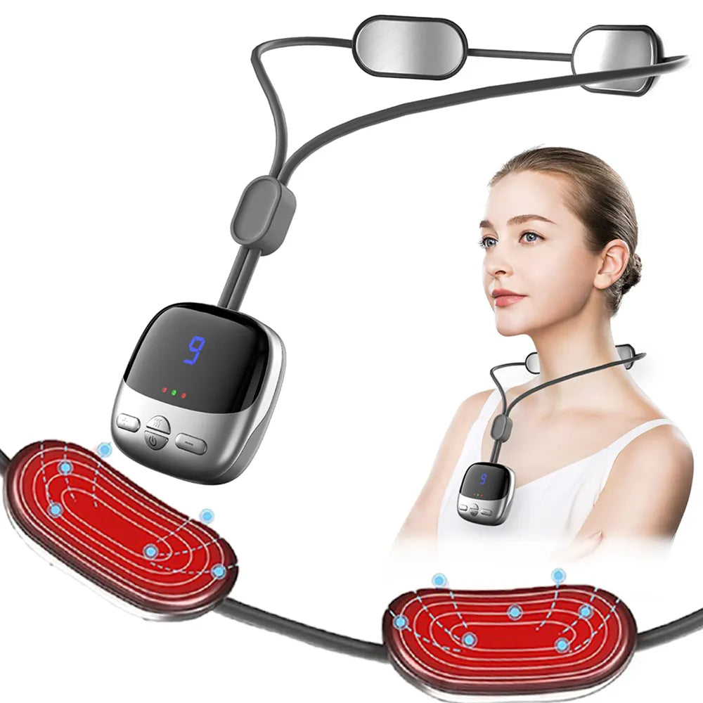 Smart EMS Hanging Neck Massager with Heat Therapy by HitMyNeed