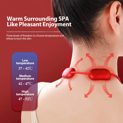 Smart EMS Hanging Neck Massager with Heat Therapy by HitMyNeed