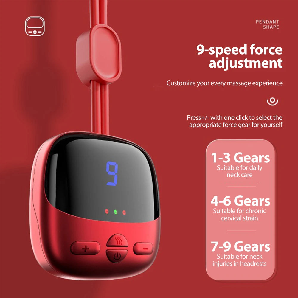 Smart EMS Hanging Neck Massager with Heat Therapy by HitMyNeed