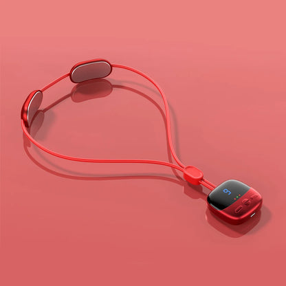 Smart EMS Hanging Neck Massager with Heat Therapy red by HitMyNeed