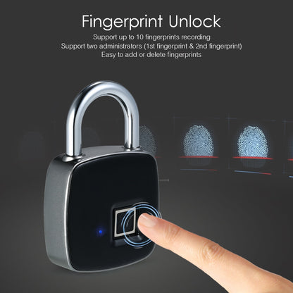 Smart Fingerprint Padlock with Rechargeable Battery by HitMyNeed