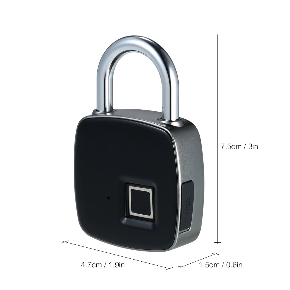 Smart Fingerprint Padlock with Rechargeable Battery by HitMyNeed