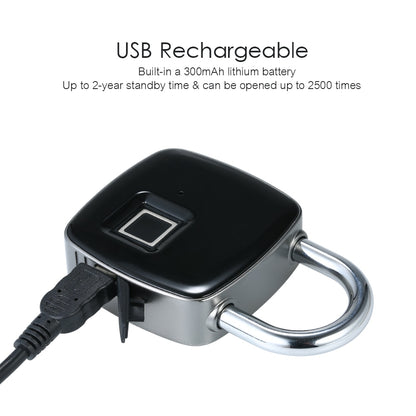 Smart Fingerprint Padlock with Rechargeable Battery by HitMyNeed