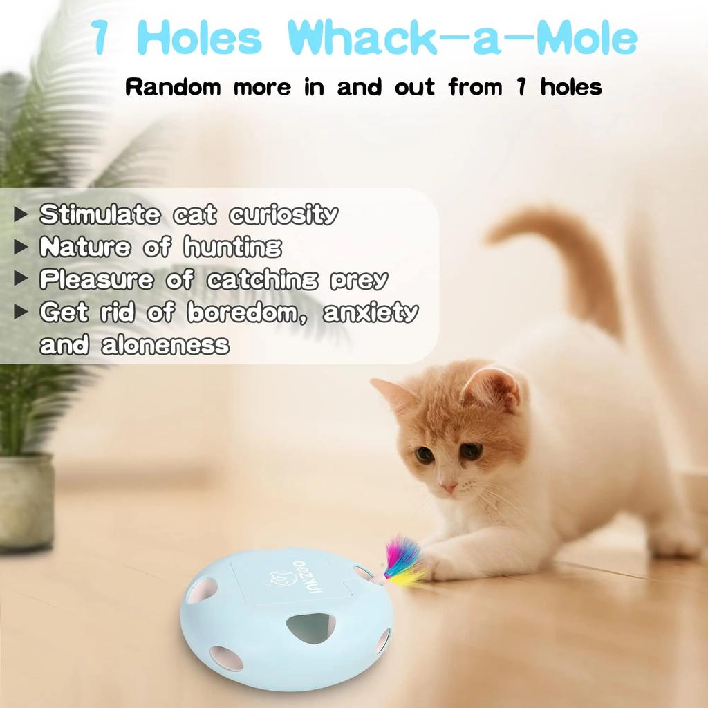 Smart Interactive Whack-a-Mole Cat Toy with 7 Holes by HitMyNeed