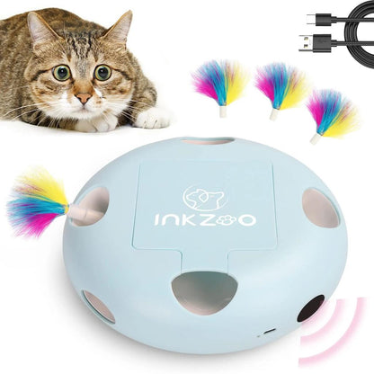 Smart Interactive Whack-a-Mole Cat Toy with 7 Holes blue by HitMyNeed