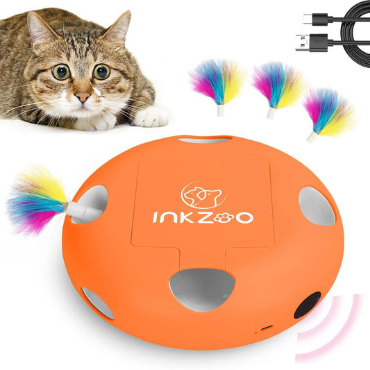 Smart Interactive Whack-a-Mole Cat Toy with 7 Holes orange-color by HitMyNeed