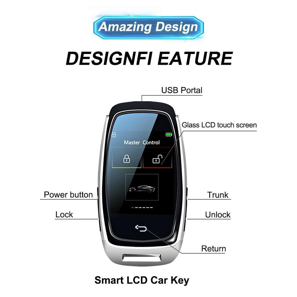 Smart LCD Keyless Entry Remote for Multiple Car Brands by HitMyNeed