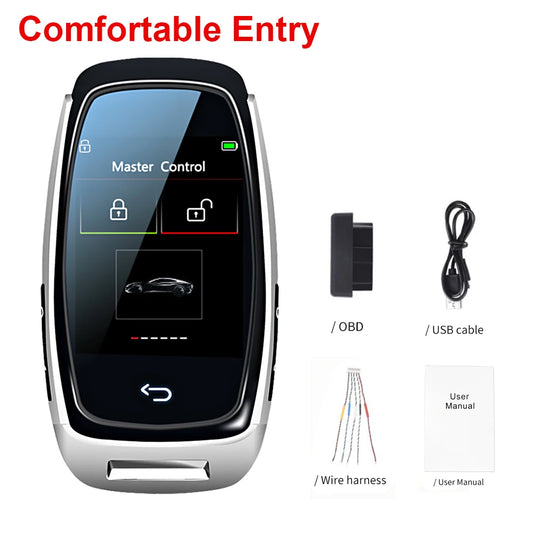 Smart LCD Keyless Entry Remote for Multiple Car Brands silver by HitMyNeed