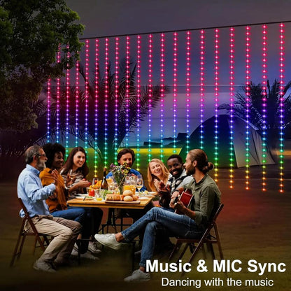 Smart LED Curtain Lights 3x3m with App & Music Sync by HitMyNeed