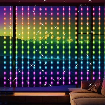 Smart LED Curtain Lights 3x3m with App & Music Sync by HitMyNeed