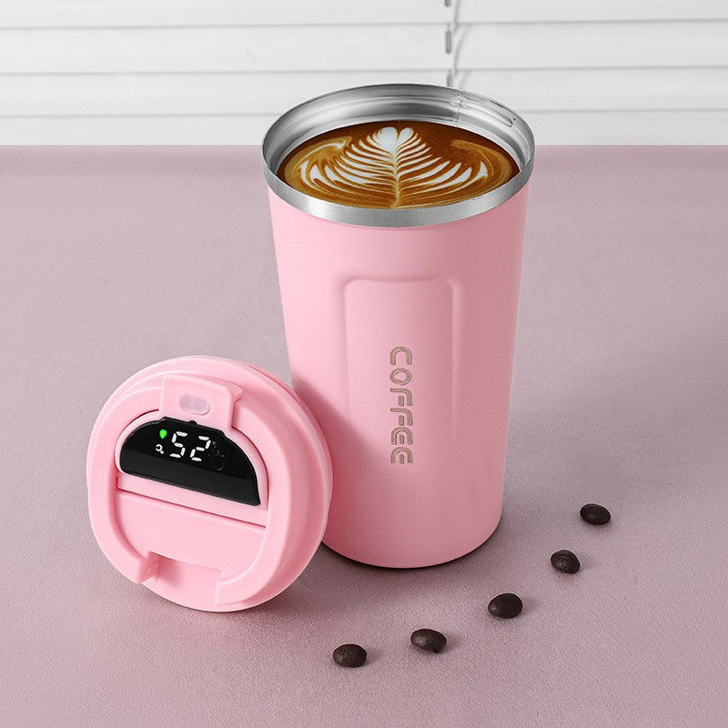 Smart LED Temperature Display Insulated Thermos 500ml 380ml pink by HitMyNeed