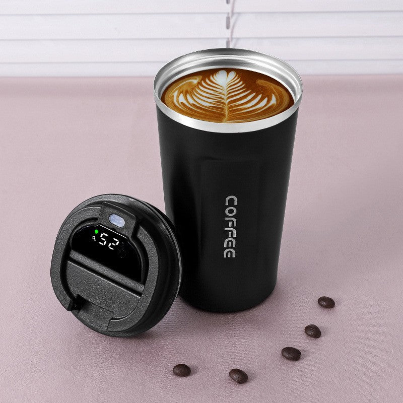 Smart LED Temperature Display Insulated Thermos 500ml 510ml black by HitMyNeed