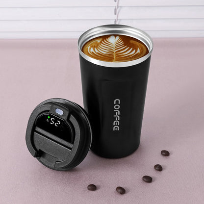 Smart LED Temperature Display Insulated Thermos 500ml 510ml black by HitMyNeed