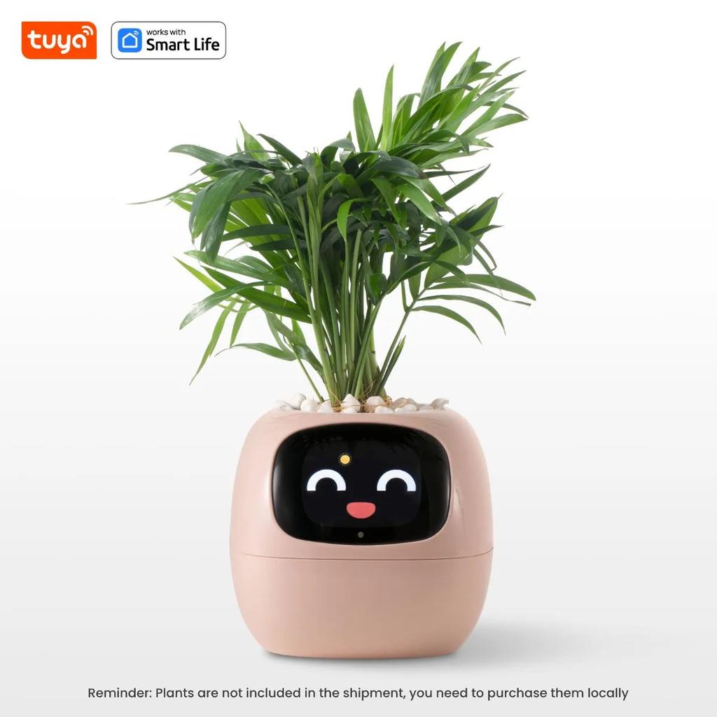 Smart Planter with AI, 49 Expressions & 7 Sensors light-pink by HitMyNeed