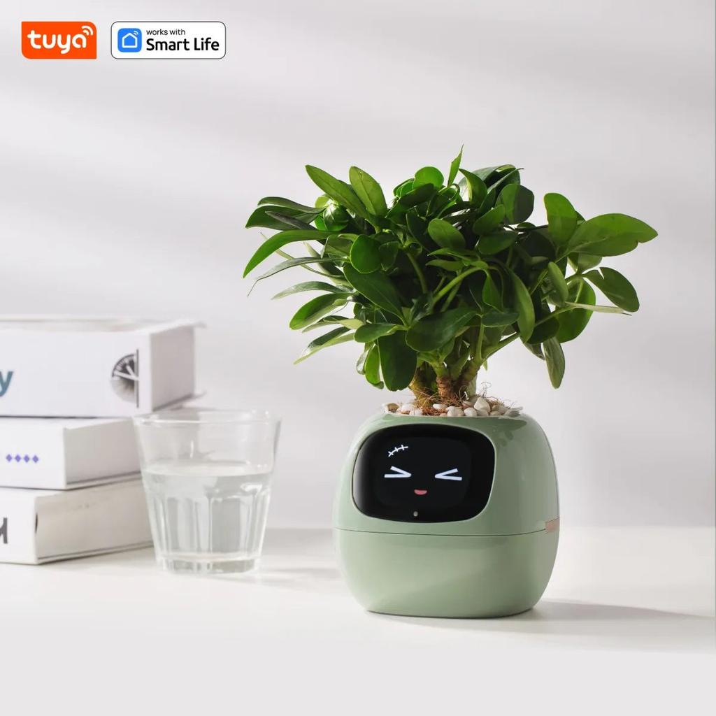 Smart Planter with AI, 49 Expressions & 7 Sensors lightgreen by HitMyNeed