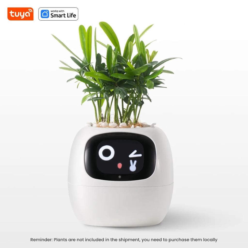 Smart Planter with AI, 49 Expressions & 7 Sensors white by HitMyNeed