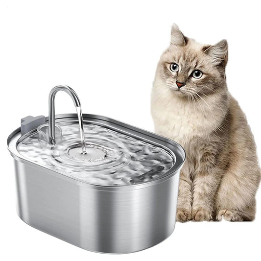 Smart Stainless Steel Cat & Dog Water Fountain 3.2L by HitMyNeed