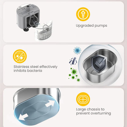 Smart Stainless Steel Cat & Dog Water Fountain 3.2L by HitMyNeed